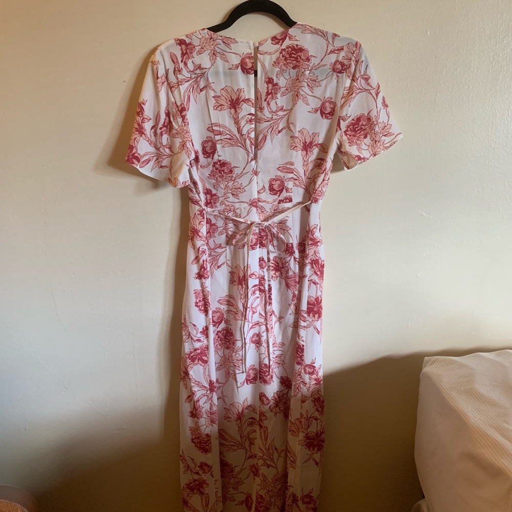 White and Pink Floral Dress